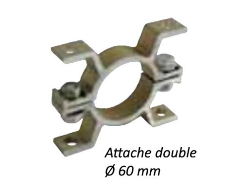ATTACHE DOUBLE / POUR SUPPORT ACIER Ø 60 mm