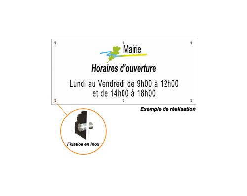 PANNEAU HORAIRE PLEXI / H.400 x L.300 mm